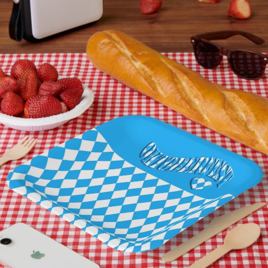 ビールフェスティバルバイエルン国旗のパターンオクトーバーフェスト ペーパープレート (ピクニック)