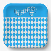 ビールフェスティバルバイエルン国旗のパターンオクトーバーフェスト ペーパープレート (正面)