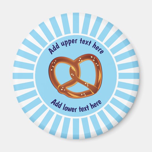 ビールフェスティバルプレッツェル – ブルー/ホワイトサミナリー文字 マグネット (正面)