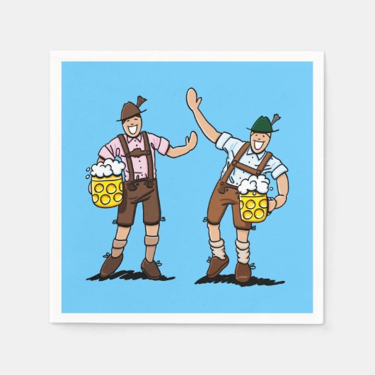 ビールフェスティバルレダーホセンメンビールスタイン スタンダードカクテルナプキン (正面)