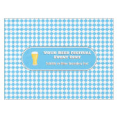 ビールフェスティバル – ラガーのガラス/独自のロゴスカイブルー テーブルクロス (正面(横))