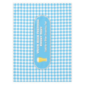 ビールフェスティバル – ラガーのガラス/独自のロゴスカイブルー テーブルクロス (正面)