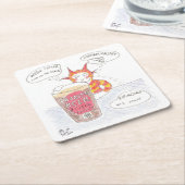 ビールフェスティバル，未決定の猫，ビールマット スクエアペーパーコースター (アングル)