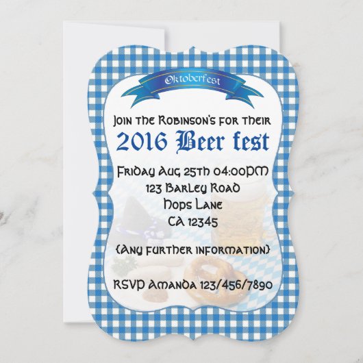 ビールフェストパーティー パーソナライズされた 招待状 (正面)