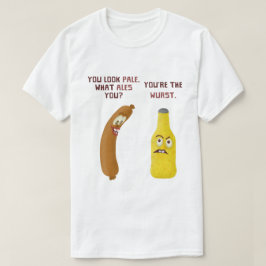 ビールブラッおもしろいトワーストプンアル淡い色のワースト Tシャツ