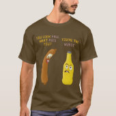 ビールブラッおもしろいトワーストプンエ淡い色のールワーストv2 tシャツ (正面)