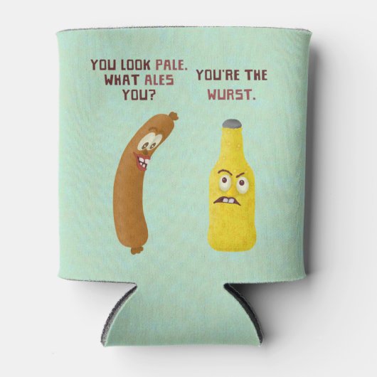 ビールブラッおもしろいトワーストプンワースト淡い色のエール 缶クーラー (正面)