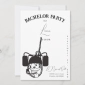 ビールブラックおもしろいアンドホワイト学士号招待状 招待状 (正面)