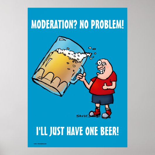 ビールブルーおもしろいのポスター ポスター (正面)