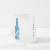 ビールブルー走ボトル用フィットネスユーモアI フロストグラスマグカップ (正面左)