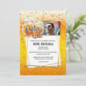 ビールプレッツェルDIY写真月誕生日 招待状 (スタンド正面)