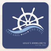 ビールヘルムブルー前の最終航海の帆 スクエアペーパーコースター (正面)