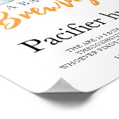 ビールベビーおしゃぶり狩りベビーシャワーゲーム ポスター (角)