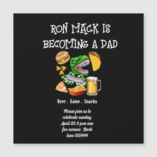 ビールベビーシャワーダドシェルパーティの招待状ポストカ (正面)