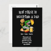 ビールベビーシャワーダドシェルパーティの招待状 ポストカード (正面/裏面)