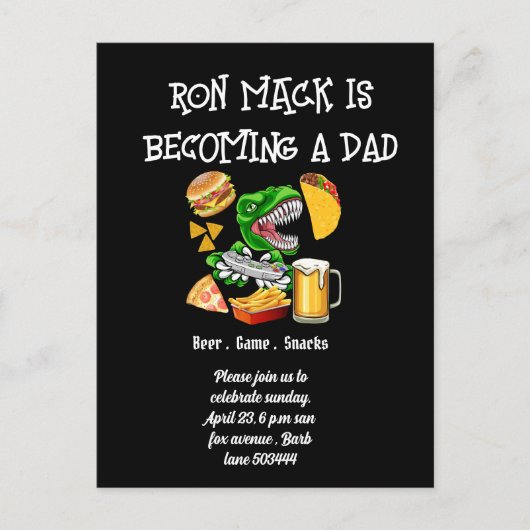 ビールベビーシャワーダドシェルパーティの招待状 ポストカード (正面)