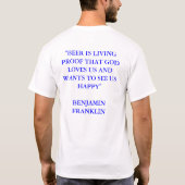 ビールベンジャミン・フランクリン-引用文 Tシャツ (裏面)