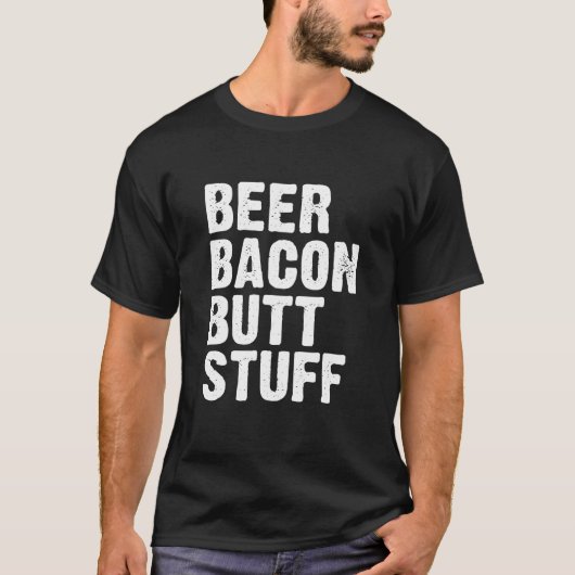 ビールベーコンお尻物 Tシャツ (正面)