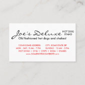 ビールホットドッグが大好き 名刺 (裏面)