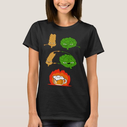 ビールホップクール麦芽ビール醸造アルコール Tシャツ (正面)