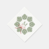 ビールホップスクリスマスモノグラム スタンダードカクテルナプキン (角)