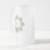 ビールホップスクリスマスモノグラム フロストグラスビールジョッキ (正面左)