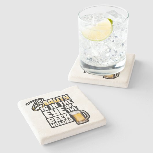 ビールホルダーの目 – おもしろいビールドリンカー ストーンコースター (横)