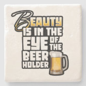 ビールホルダーの目 – おもしろいビールドリンカー ストーンコースター (正面)