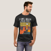 ビールボクサー好き3人の動物の犬を飲む Tシャツ (正面フル)
