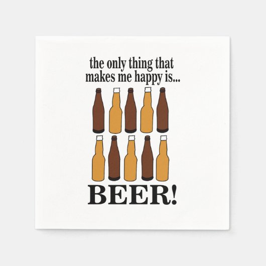 ビールボトルおもしろいビールパーティー スタンダードカクテルナプキン (正面)
