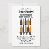 ビールボトルおもしろいビール 招待状 (正面)