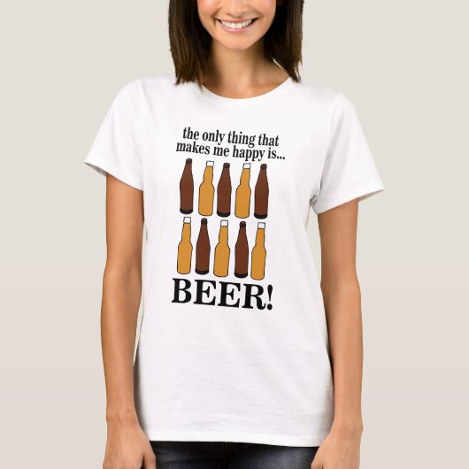 ビールボトルおもしろいビール Tシャツ (正面)