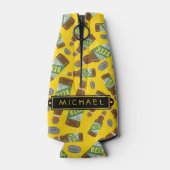 ビールボトルの模様(名前の付いた泡レトロ) ボトルクーラー (裏面)