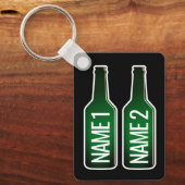 ビールボトルアルミキーチェーンギフト2個 キーホルダー (正面)