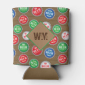 ビールボトルキャップクラフトビアドリンカーモノグラムの 缶クーラー (裏面)