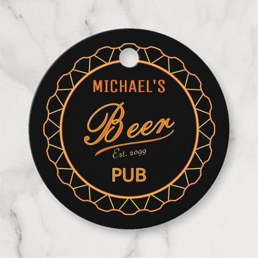 ビールボトルキャップ18thまたは21st誕生日メッセージカード フェイバータグ (正面)