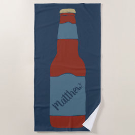 ビールボトルグラフィックパーソナライズされた ビーチタオル