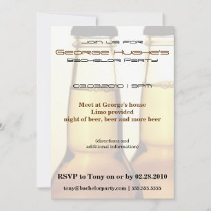 ビールボトルバチュラーパーティ招待状 招待状