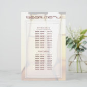 ビールボトルビアメニュー (スタンド正面)