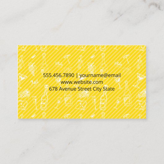 ビールボトルワインアクセサリーパターン 名刺 (裏面)