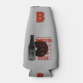 ビールボトル数々の-文字グレー/ブラック/オレンジ ボトルクーラー (正面)