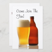 ビールボトル独身パーティーの招待状 招待状 (正面/裏面)