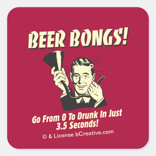 ビールボング: 0から3飲.5へ スクエアシール (正面)