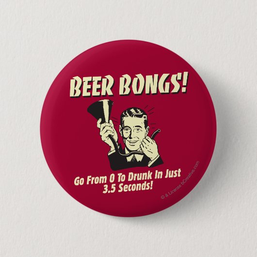 ビールボング： 0から3飲.5へ 缶バッジ (正面)