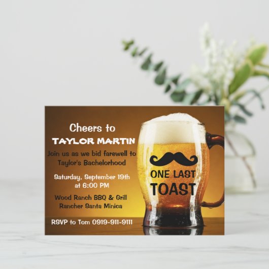 ビールボーイズナイトアウトバチェラーズパーティの招待状 招待状 (スタンド正面)