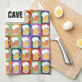 ビールポップアートのカスタムな写字生書体タオル キッチンタオル (四つ折り)