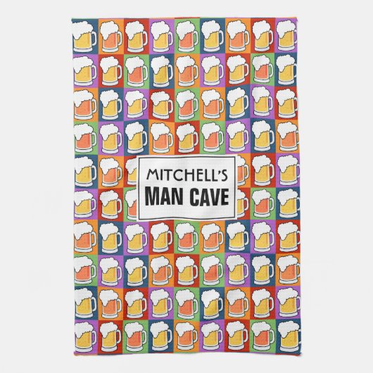 ビールポップアートのカスタムな写字生書体タオル キッチンタオル (縦)