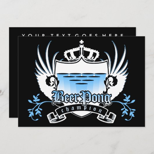 ビールポンのチャンピオンの王室の紋章 招待状 (正面/裏面)
