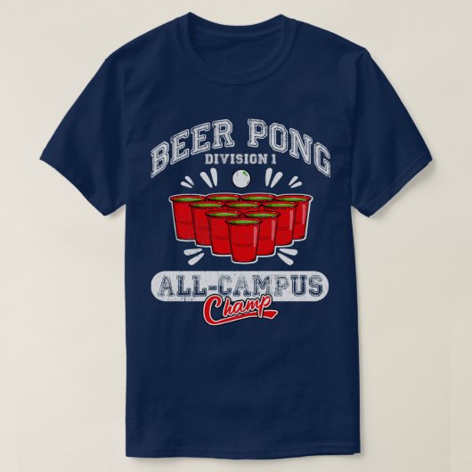 ビールポンオールキャンパスチャンプ Tシャツ (デザイン正面)