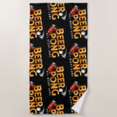 ビールポンオールナイトロングおもしろいバケーション ビーチタオル (正面)